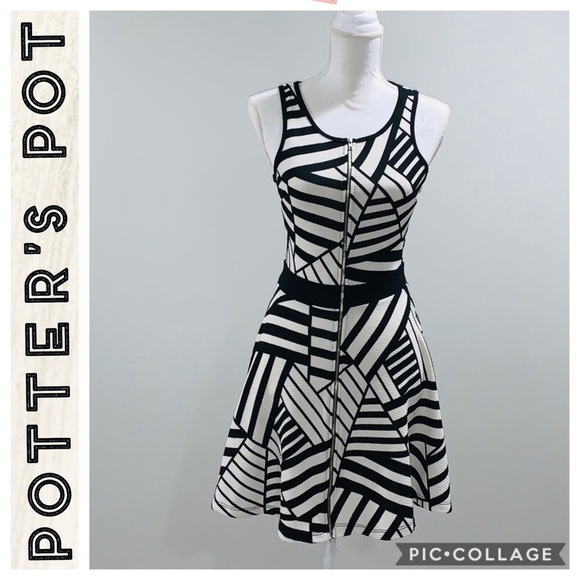 Potter's Pot Dresses & Skirts - Potter’s Pot • Black & White Sleeveless Dress• S